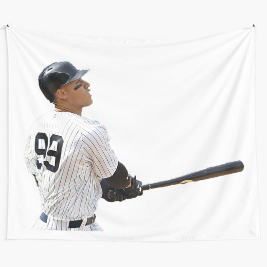 Aaron Judge inspired tapestry wall art with baseball design