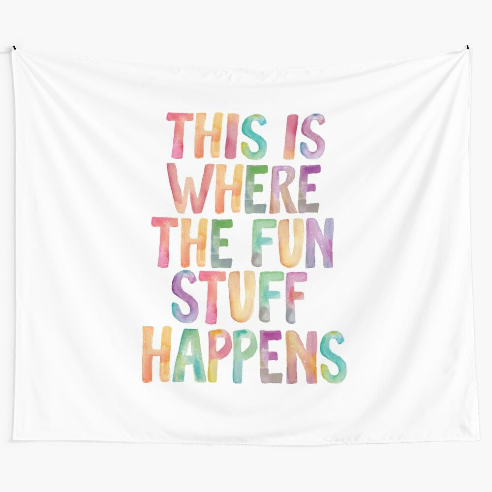 Boho inspirational tapestry with motivational quote