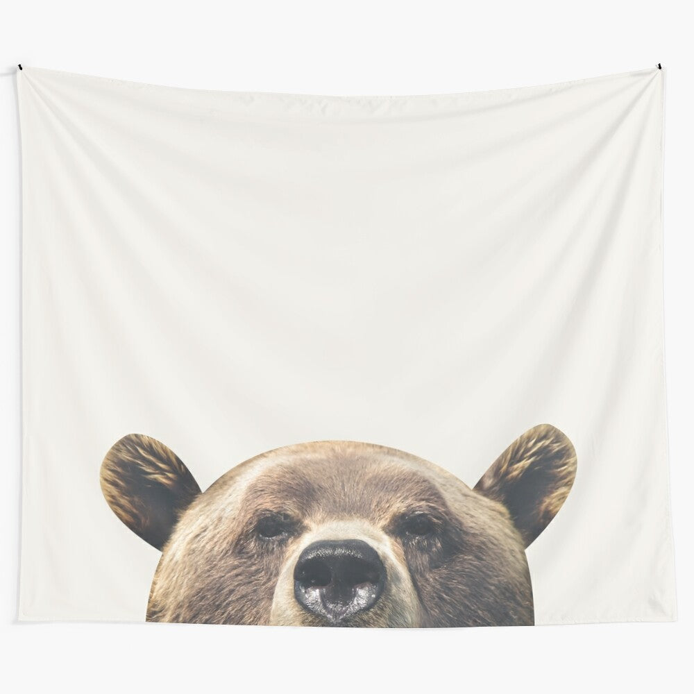 Charming bear face tapestry for home and nursery decor