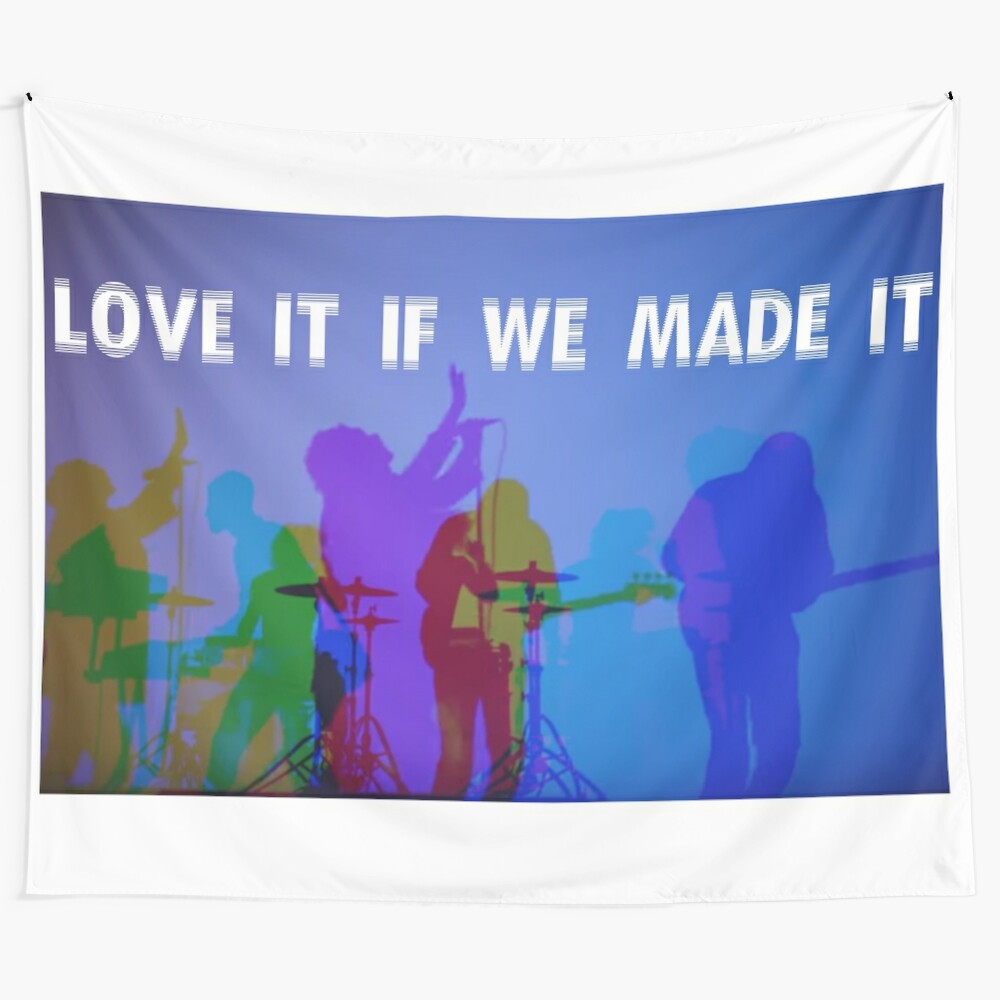 Colorful tapestry design inspired by The 1975's "Love It If We Made It" song