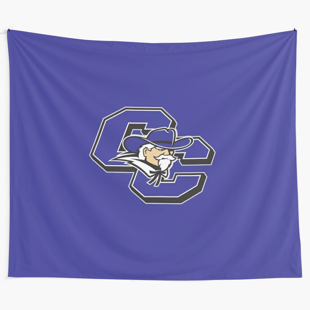 College sports-themed tapestry wall hanging