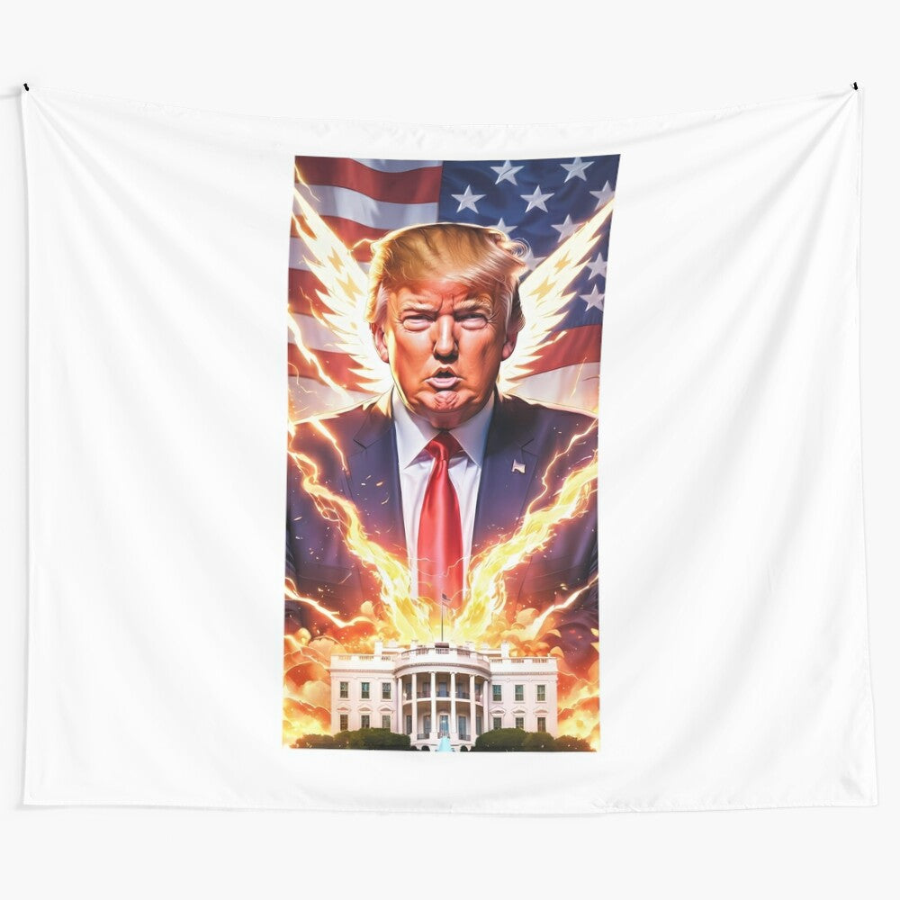 Patriotic Trump 2024 MAGA USA Flag Tapestry Wall Hanging