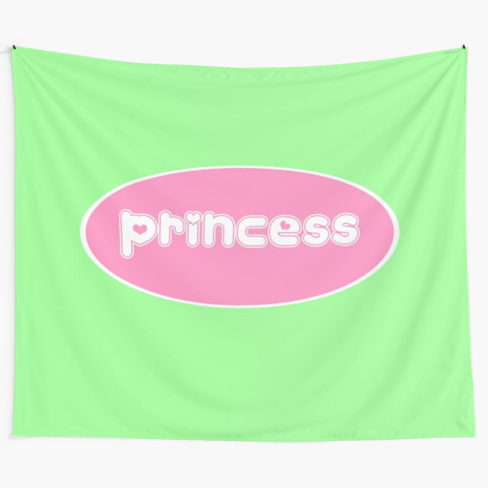 Vibrant princess-themed tapestry with a captivating Y2K aesthetic for trendy home decor