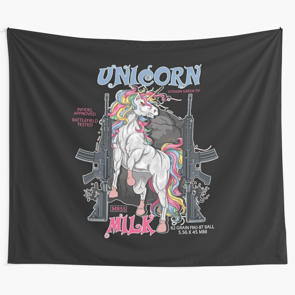 Colorful unicorn milk tapestry for home and wall decor