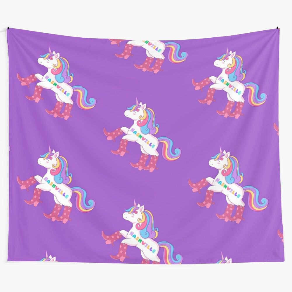 Nashville Unicorn Tapestry Wall Hanging for Tennessee Lovers