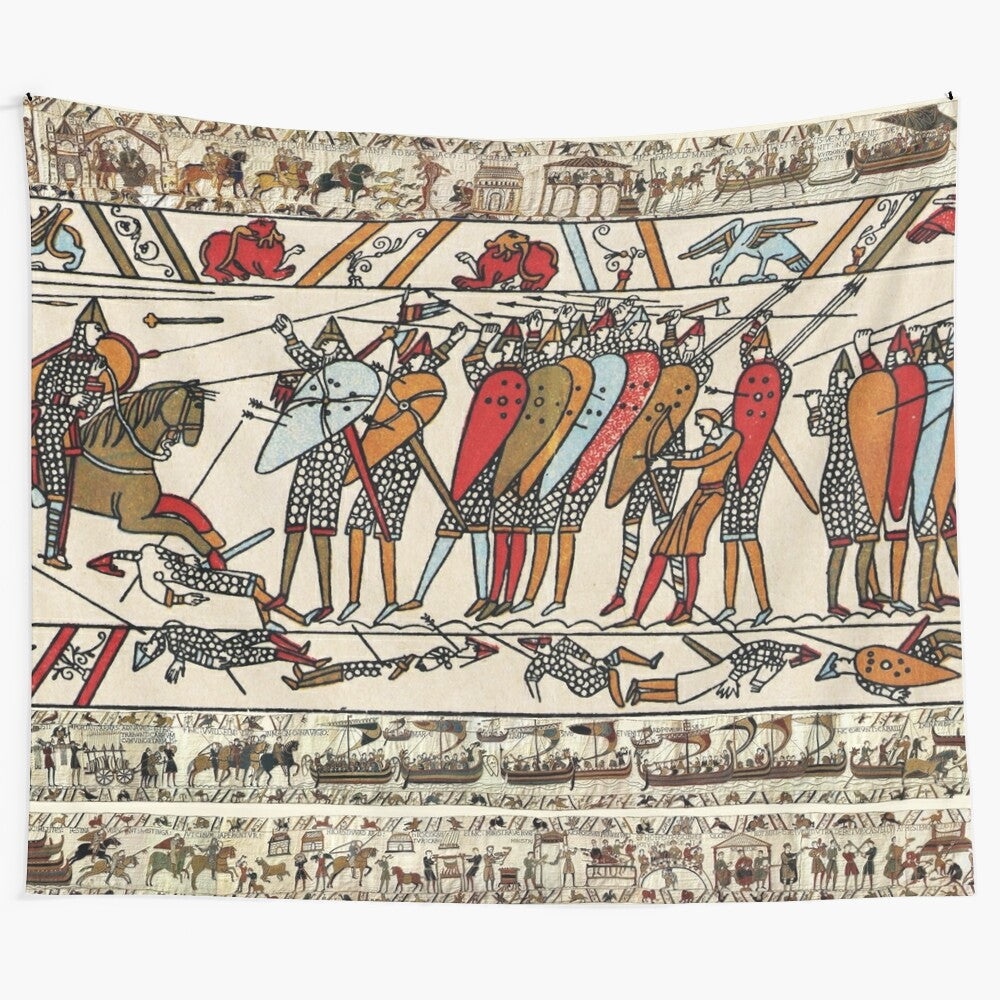 Norman knights and medieval battle scene from the Bayeux Tapestry