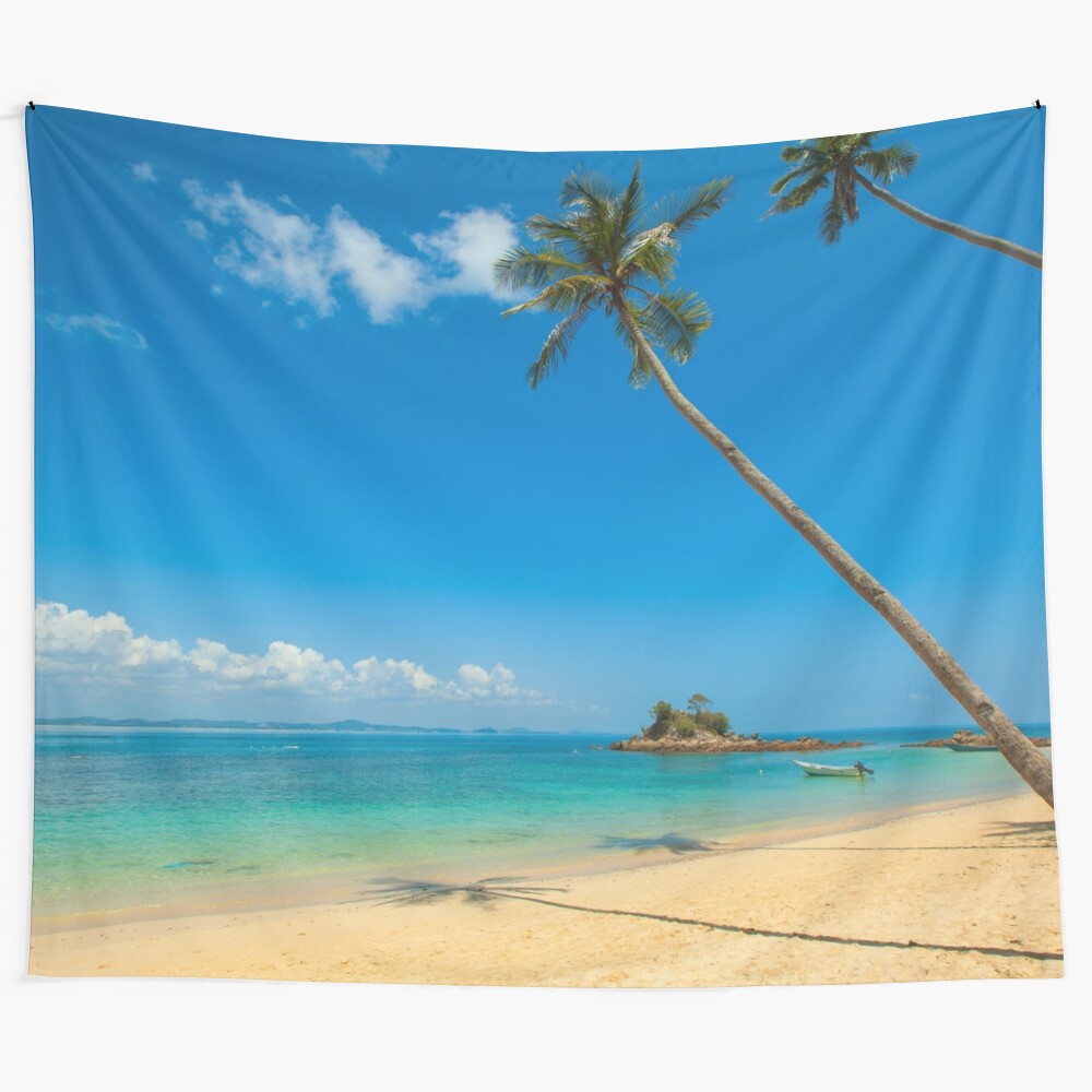 Tropical palm trees tapestry wall hanging