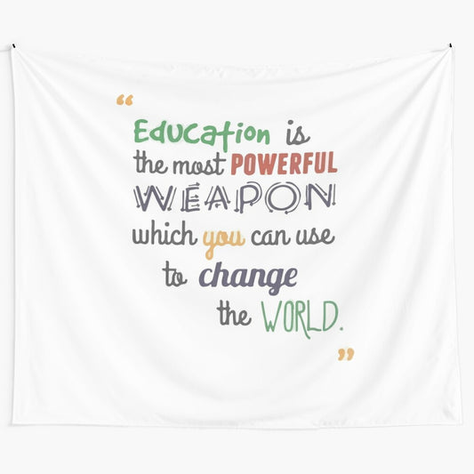 Educational tapestry with inspiring quote for learning and growth