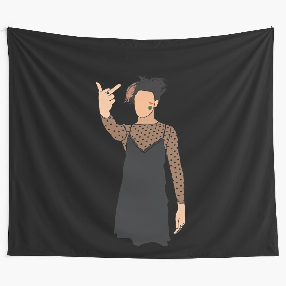 Yungblud-inspired tapestry featuring alternative music elements