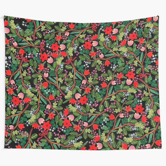 Christmas floral pattern tapestry