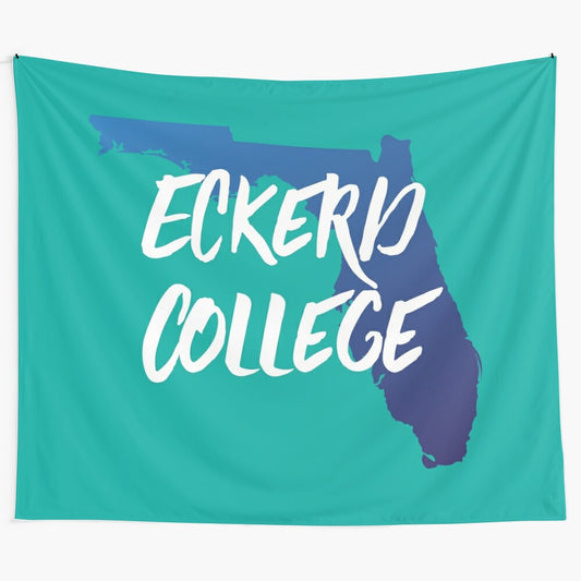 Eckerd College-inspired minimalist tapestry with a modern, geometric design