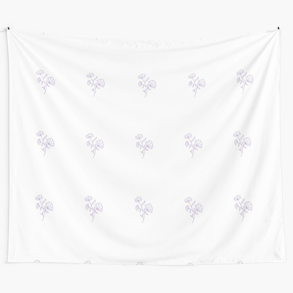 Beautiful purple rose floral tapestry for home or office