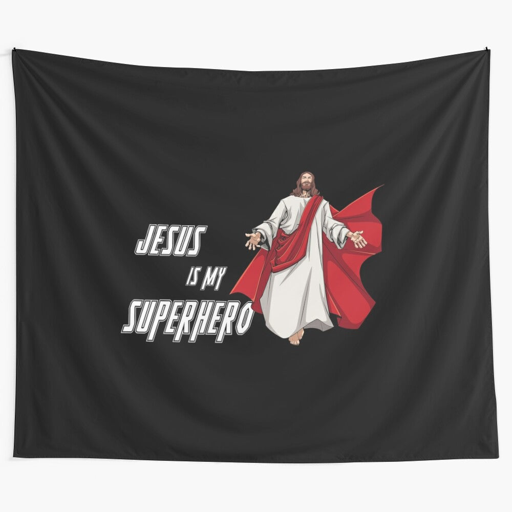 Jesus Christ Superhero Tapestry Wall Hanging