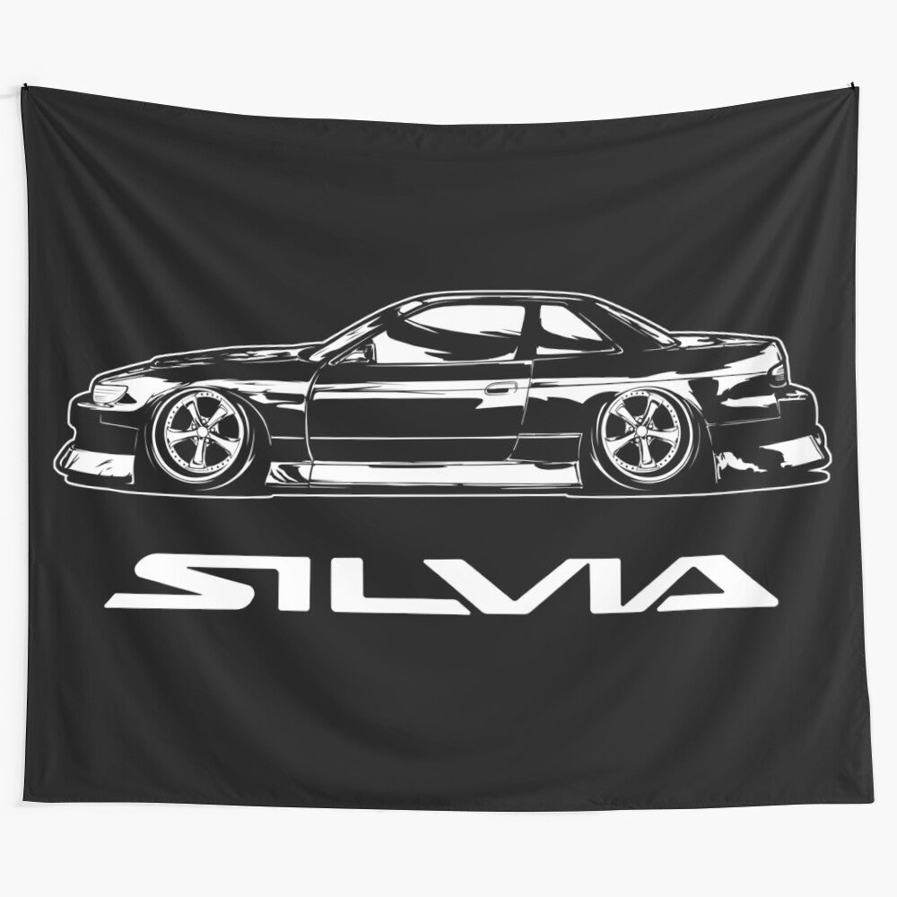 Nissan Silvia s13 inspired tapestry featuring the iconic JDM car