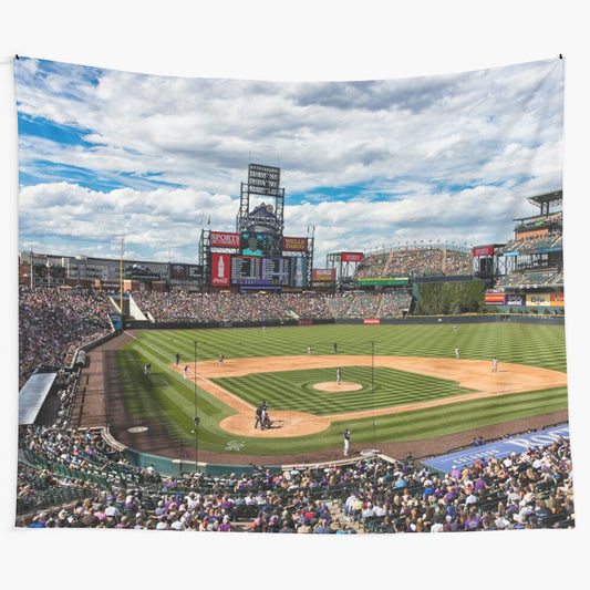 Coors Field photography tapestry featuring the iconic baseball stadium in Denver, Colorado