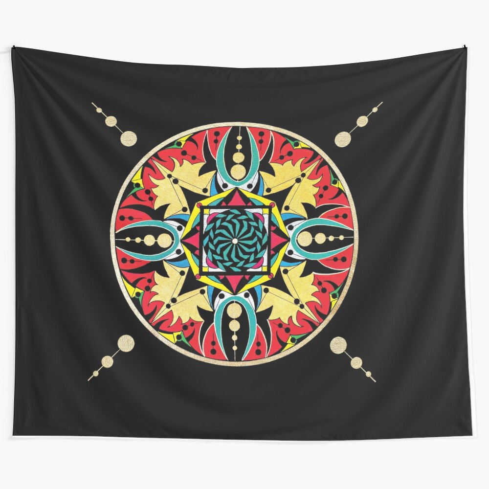 Sacred geometry mandala tapestry wall art