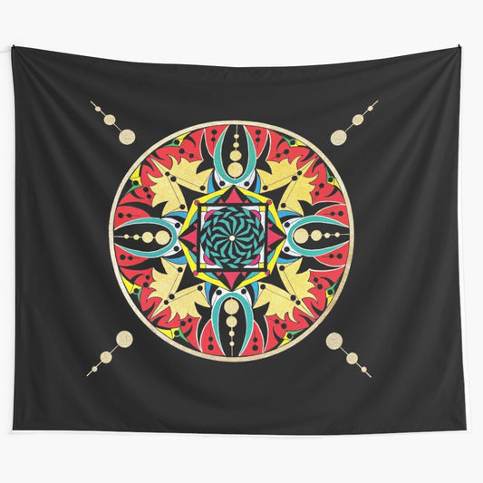 Sacred geometry mandala tapestry wall art