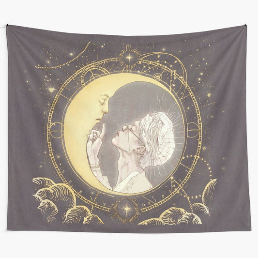 Serendipity moon jimin bts tapestry featuring a dreamy, cosmic design with the moon, stars, and galaxies