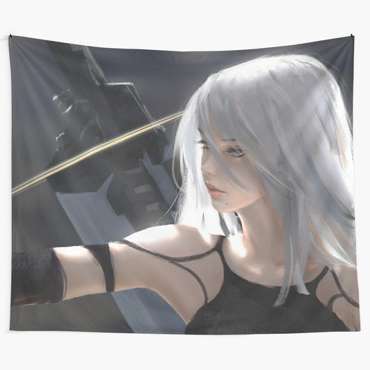 A2 from Nier Automata inspired tapestry wall hanging