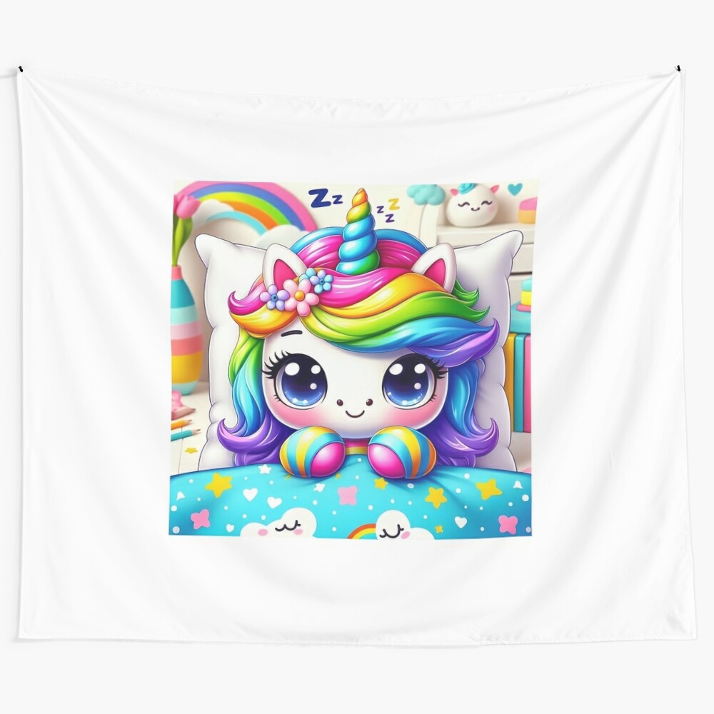 Colorful and whimsical unicorn tapestry for children's room