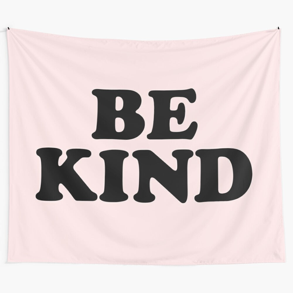 Retro "Be Kind" Tapestry Wall Art with Black and White Typography