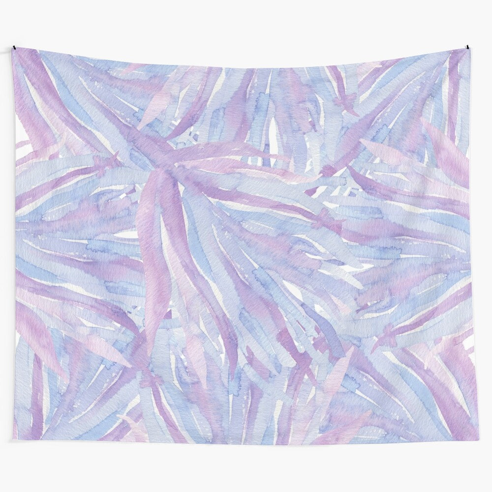 Purple seaweed and coral tapestry for coastal home decor