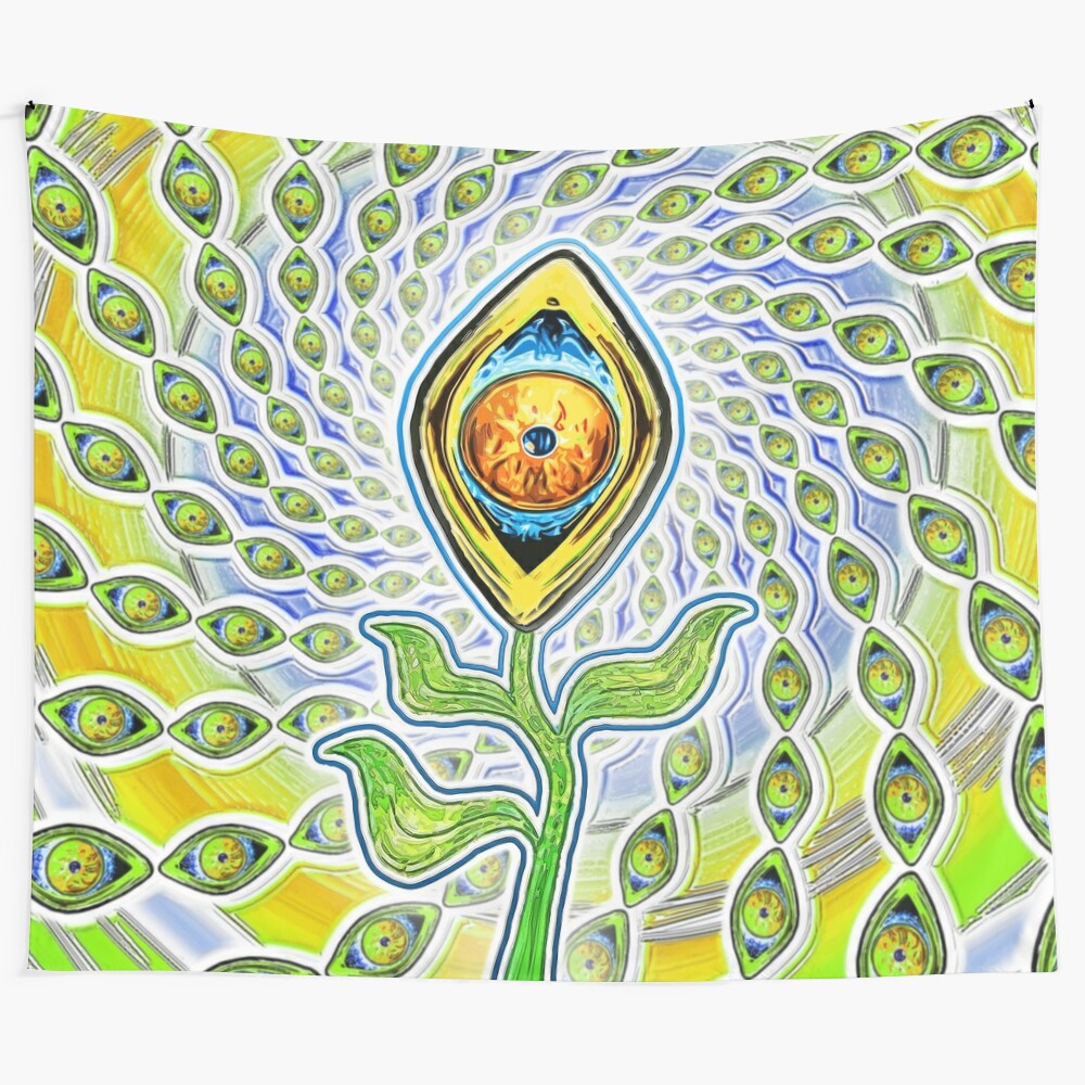 Surreal psychedelic third eye tapestry