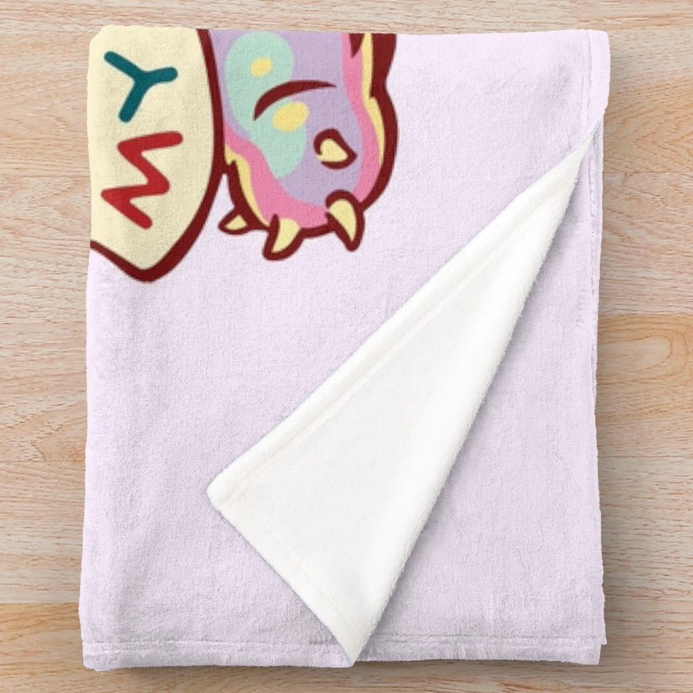 Tardigrade plush blanket featuring a cute and cuddly depiction of the microscopic water bear