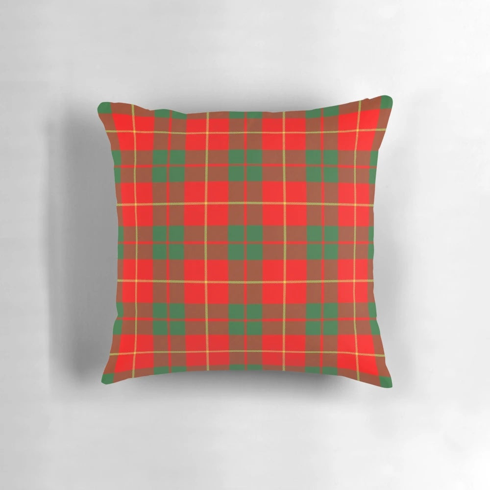 Tartan Bryce Scottish Plaid Pillow with red, green, and blue checkered pattern