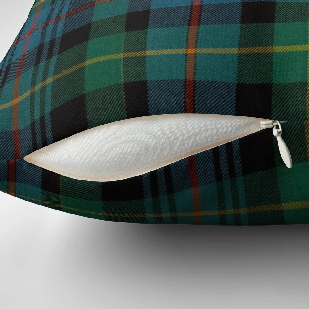 Tartan green pillow with traditional Scottish and Irish design
