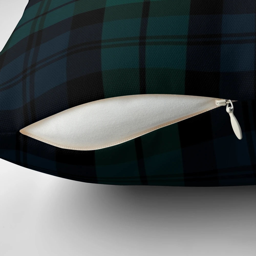 Black Watch tartan plaid pattern decorative throw pillow