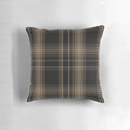 Dark Academia Tartan Plaid Pillow in Black, Beige, and Brown