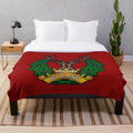 Tartan plush blanket featuring the iconic Gordon Highlanders military design