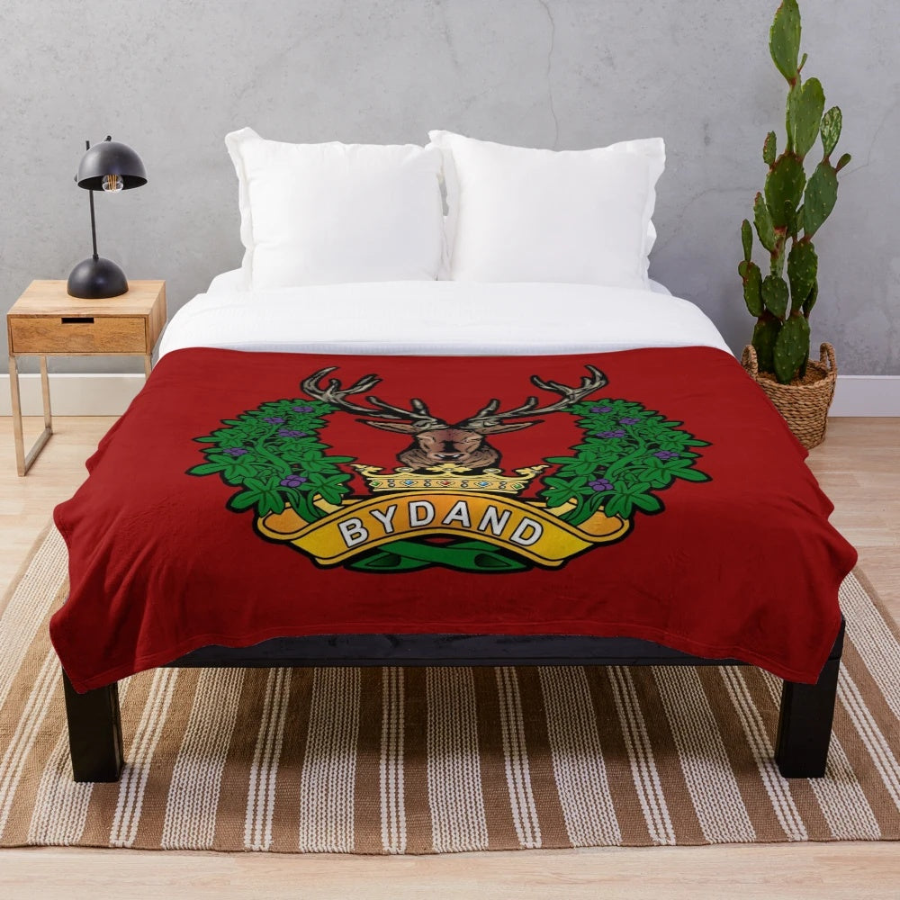 Tartan plush blanket featuring the iconic Gordon Highlanders military design