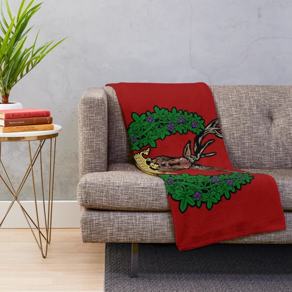 Tartan plush blanket featuring the iconic Gordon Highlanders military design