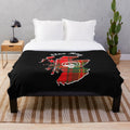 Cozy tartan plush blanket featuring the Clan Hay Scotland map crest