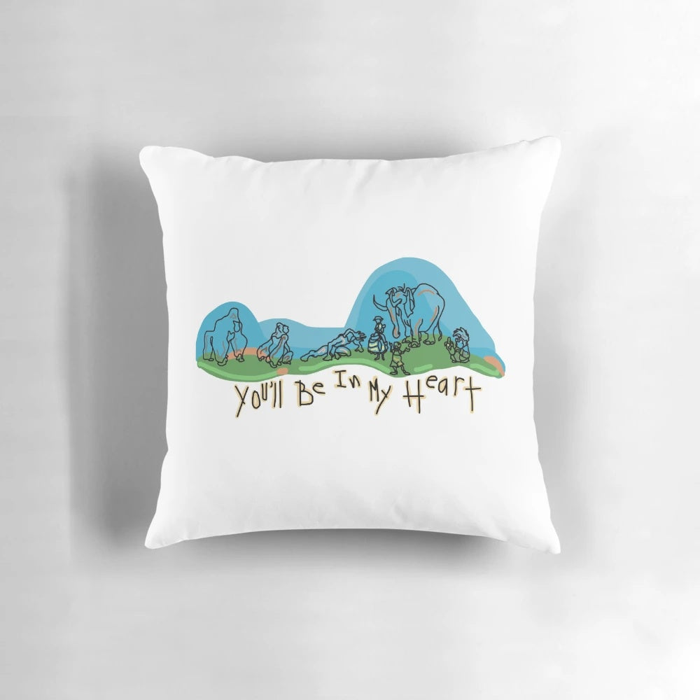 Tarzan 'You'll Be In My Heart' Disney Quote Pillow with Lyrics and Artwork