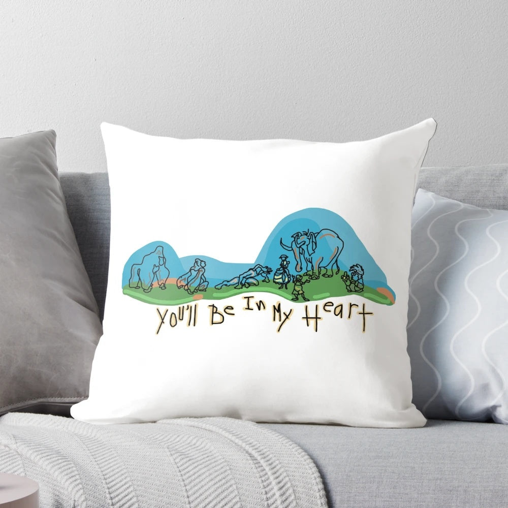 Tarzan 'You'll Be In My Heart' Disney Quote Pillow with Lyrics and Artwork