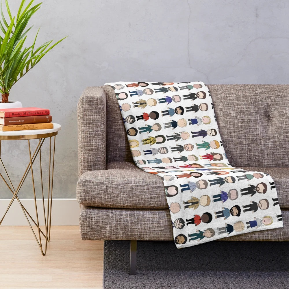 Taskmaster inspired plush blanket with cast poster design