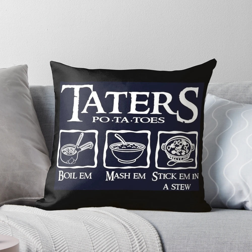 Taters Potatoes Pillow featuring the iconic snack from Lord of the Rings
