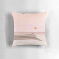 "Tatooine Binary Sunset Pillow featuring a stunning desert landscape and two suns setting on the horizon, inspired by the iconic scene from Star Wars: A New Hope"