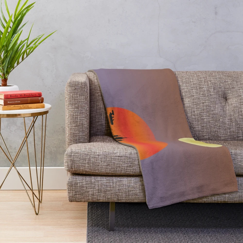 Tatooine Sunset inspired plush blanket with Star Wars-themed vector art design