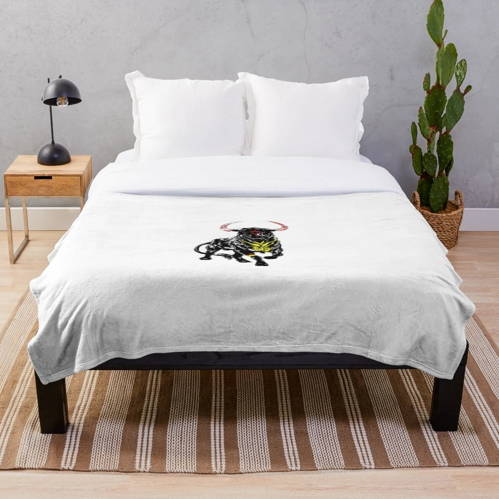 Taurus plush blanket with bull design