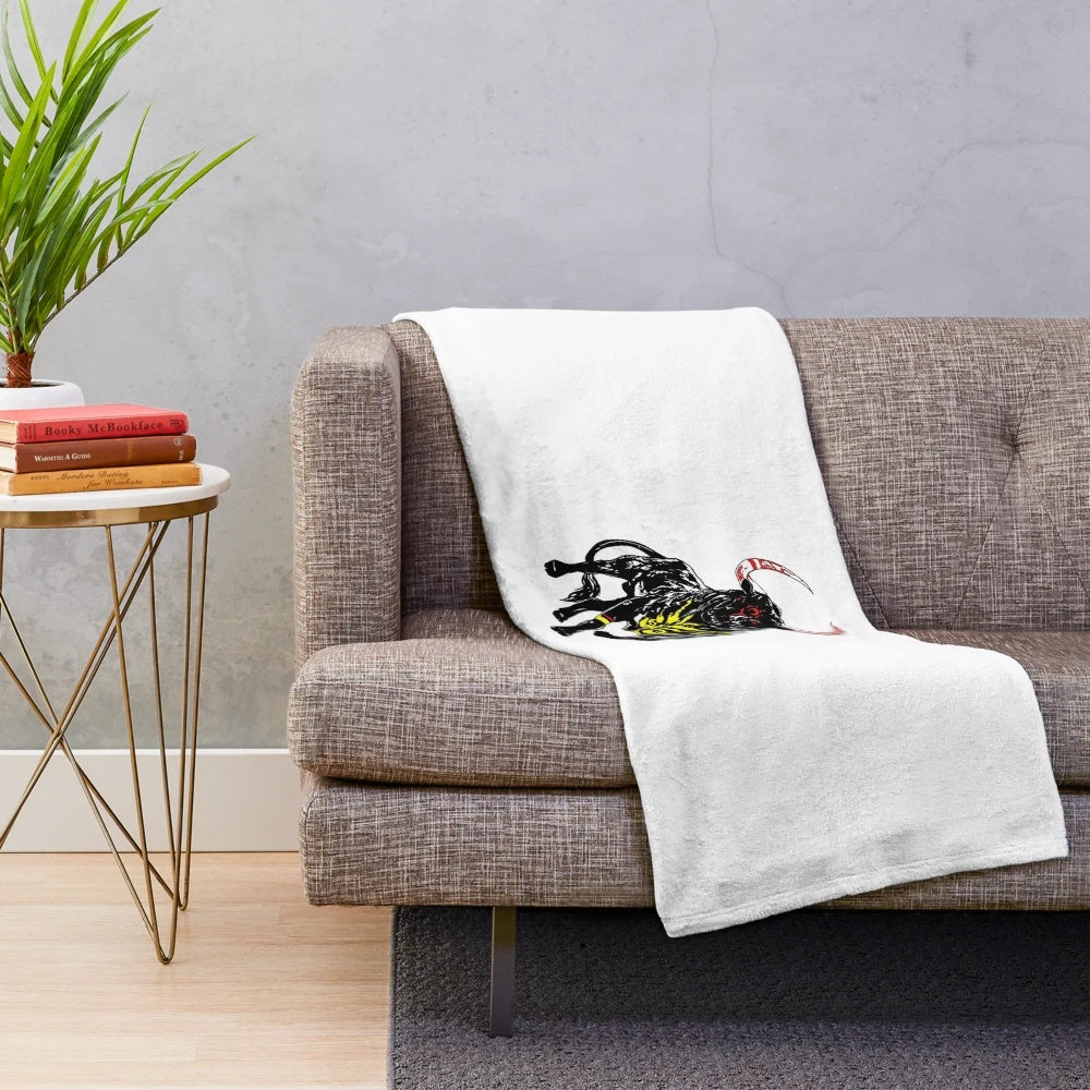 Taurus plush blanket with bull design