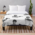 Taxi Driver inspired plush blanket with Robert De Niro and Martin Scorsese movie graphics