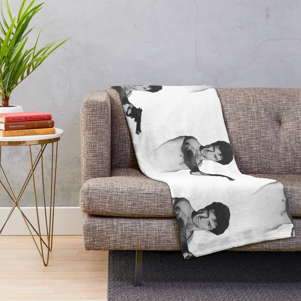 Taxi Driver inspired plush blanket with Robert De Niro and Martin Scorsese movie graphics