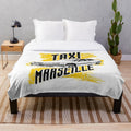 Plush blanket with Peugeot 406 taxi from the movie Taxi Driver, Marseille, France