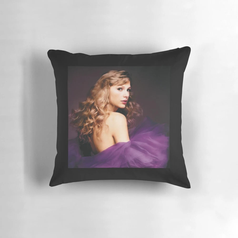 A custom-designed pillow featuring enchanting Taylor Swift-inspired artwork.