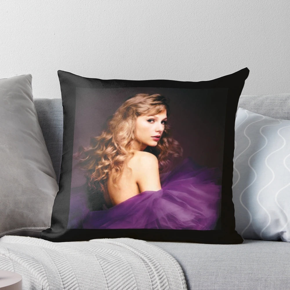 A custom-designed pillow featuring enchanting Taylor Swift-inspired artwork.