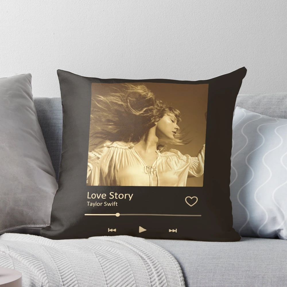 Taylor Swift Love Story aesthetic pillow featuring the Fearless album cover art